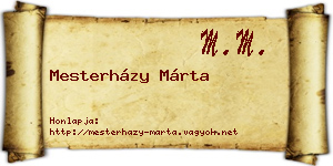 Mesterházy Márta névjegykártya